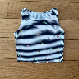 High neck crop top tank